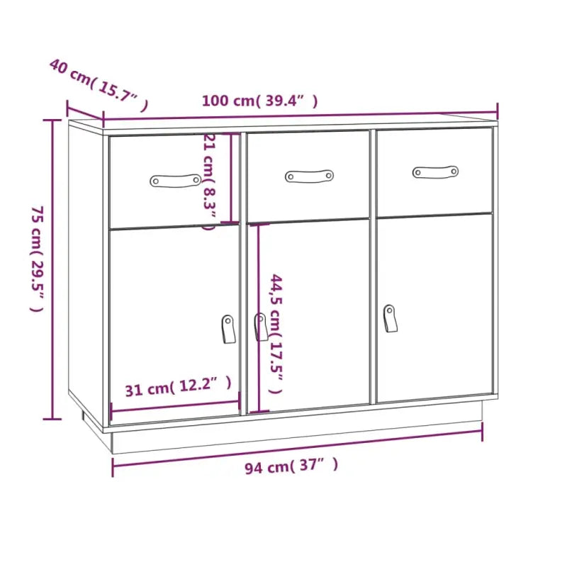 Klassiek Dressoir van Massief Grenenhout voor Slaapkamer of Woonkamer - Dressoirs & buffetkasten