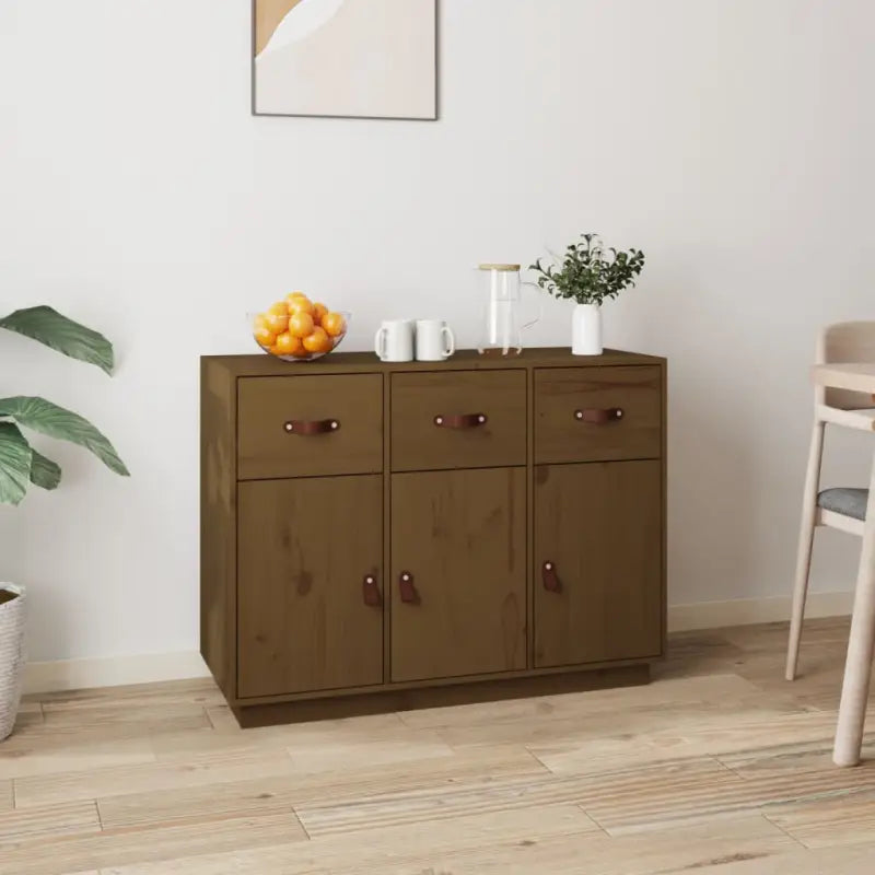 Klassiek Dressoir van Massief Grenenhout voor Slaapkamer of Woonkamer - Honingbruin / 1 - Dressoirs & buffetkasten