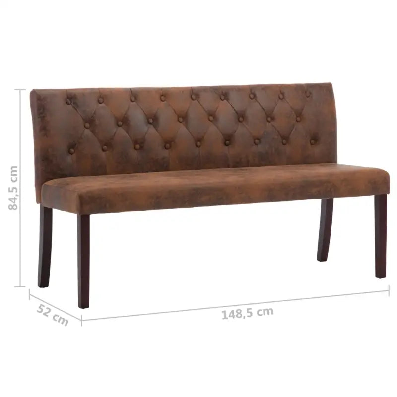 Klassiek Halbankje met Knopenpatroon en Kunstsuède Bekleding - Opberg- & halbankjes