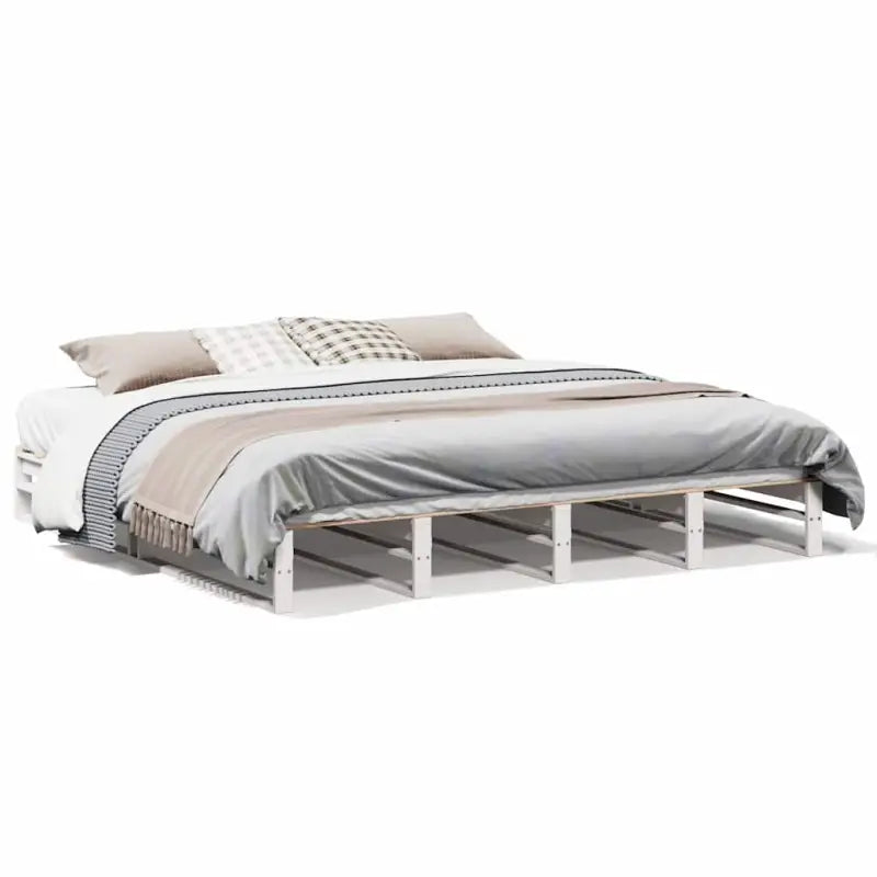 Klassiek houten bed met massief grenenhout voor een moderne slaapkamer - Wit / 180 x 200 cm - Bedden & bedframes