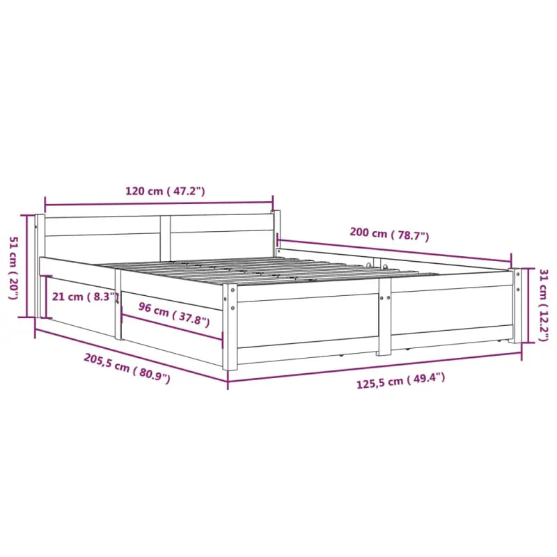 Klassiek houten bed van massief grenenhout met levering bevat - Bedden & bedframes