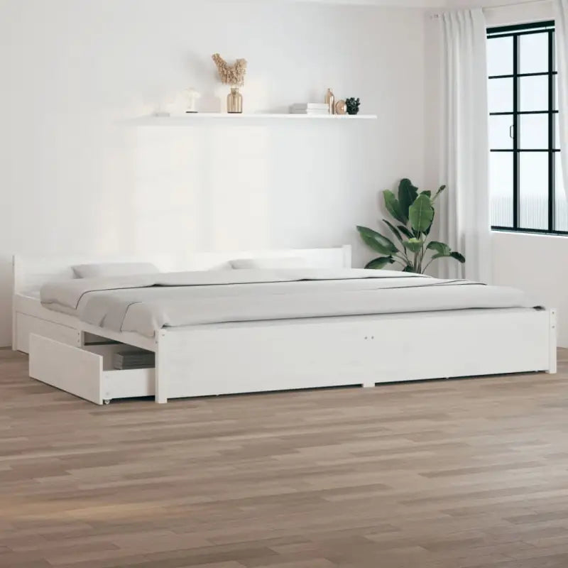 Klassiek houten bed van massief grenenhout met levering bevat - Wit / 180 x 200 cm - Bedden & bedframes