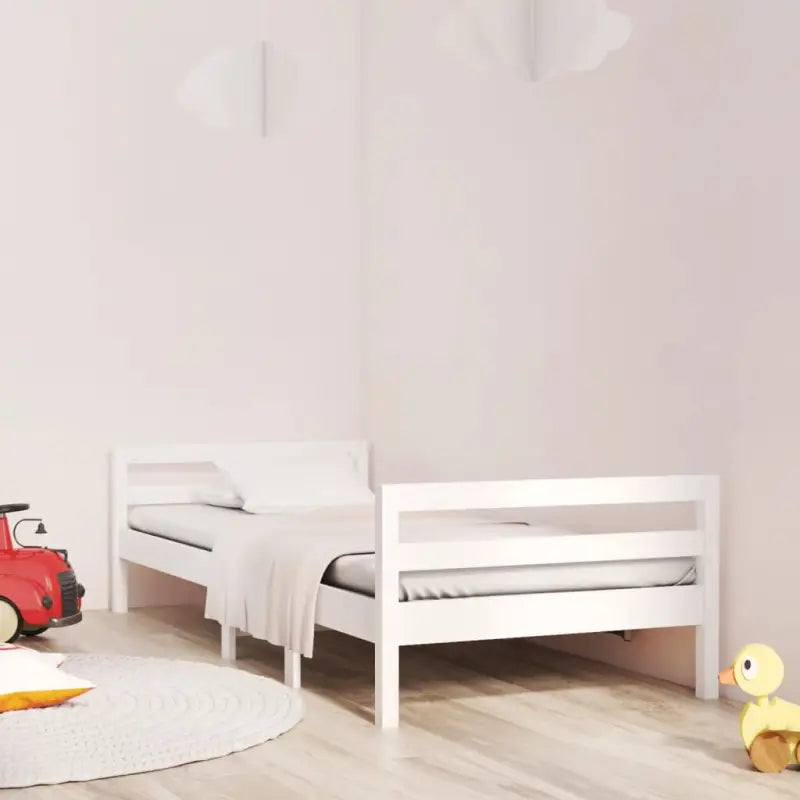 Klassiek houten bedframe van massief grenenhout voor een stijlvolle slaapkamer - Wit / 90 x 190 cm - Bedden & bedframes