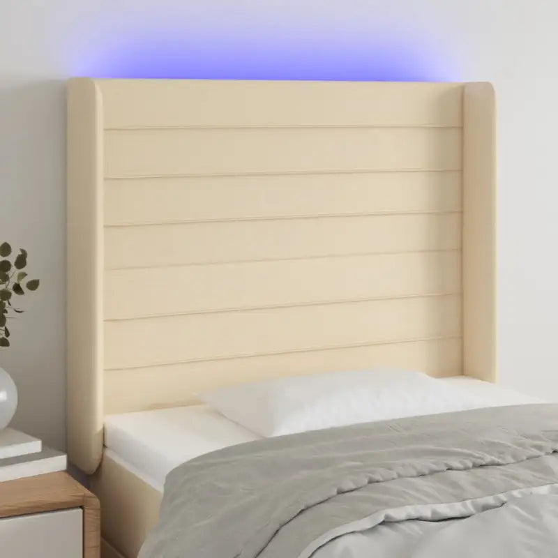 Klassiek LED Hoofdbord 147x16x118 voor een moderne slaapkamer uitstraling - Crème / 83 x 16 x 118/128 cm / 1