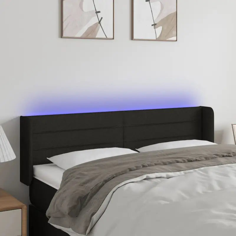 Klassiek LED Hoofdbord 147x16x118 voor een moderne slaapkamer uitstraling - Zwart / 147 x 16 x 78/88 cm / 1