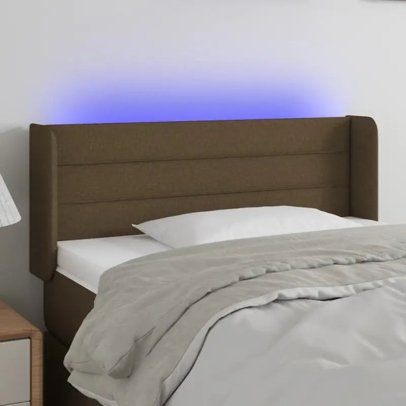 Klassiek LED Hoofdbord 147x16x118 voor een moderne slaapkamer uitstraling - Donkerbruin / 83 x 16 x 78/88 cm / 1