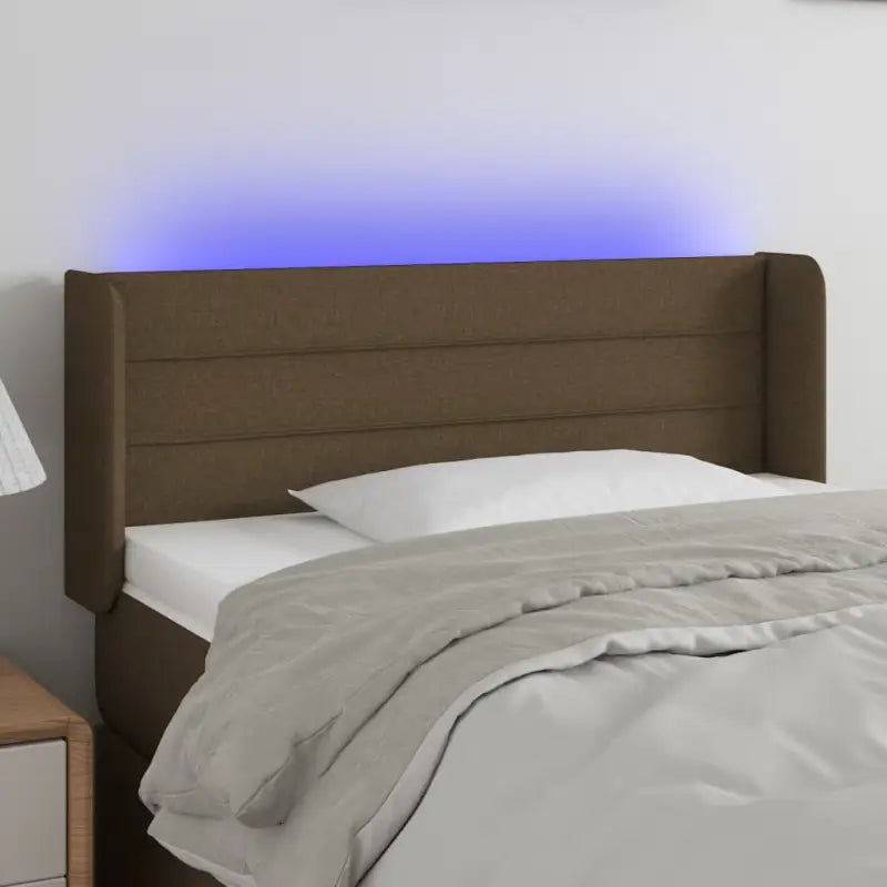 Klassiek LED Hoofdbord 147x16x118 voor een moderne slaapkamer uitstraling - Donkerbruin / 103 x 16 x 78/88 cm / 1