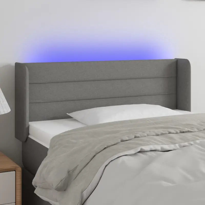 Klassiek LED Hoofdbord 147x16x118 voor een moderne slaapkamer uitstraling - Donkergrijs / 83 x 16 x 78/88 cm / 1