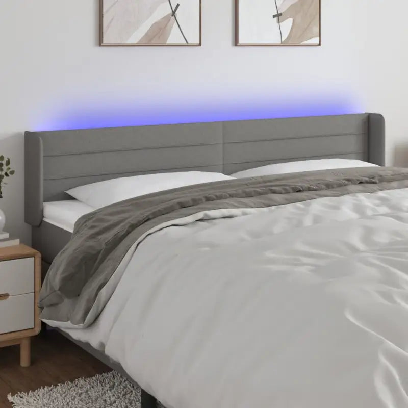 Klassiek LED Hoofdbord 147x16x118 voor een moderne slaapkamer uitstraling - Donkergrijs / 183 x 16 x 78/88 cm / 1