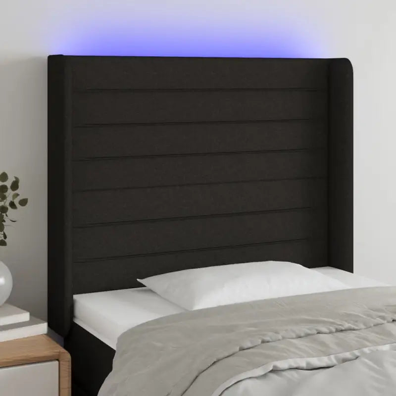 Klassiek LED Hoofdbord 147x16x118 voor een moderne slaapkamer uitstraling - Zwart / 103 x 16 x 118/128 cm / 1