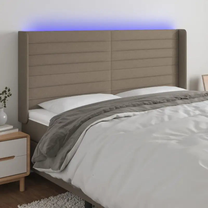 Klassiek LED Hoofdbord 147x16x118 voor een moderne slaapkamer uitstraling - Taupe / 183 x 16 x 118/128 cm / 1