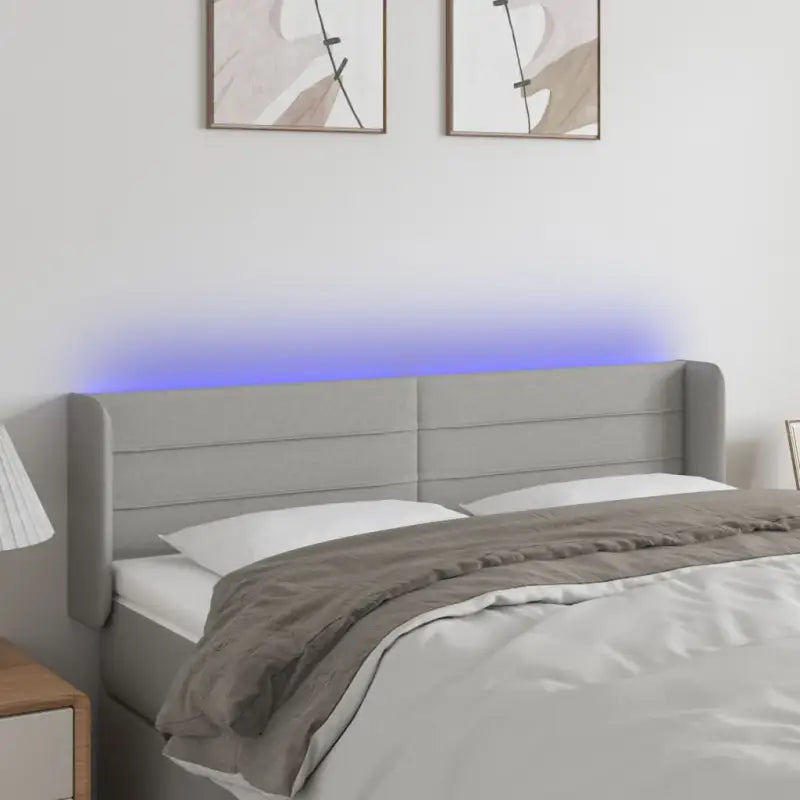 Klassiek LED Hoofdbord 147x16x118 voor een moderne slaapkamer uitstraling - Lichtgrijs / 147 x 16 x 78/88 cm / 1