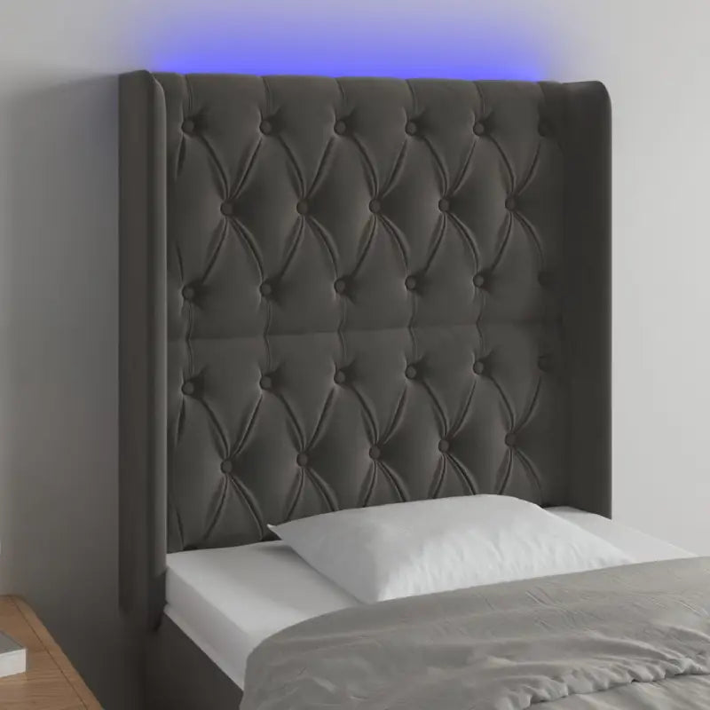 Klassiek LED Hoofdbord en Voetbord voor een moderne slaapkamer - Donkergrijs / 83 x 16 x 118/128 cm / 1 - Hoofdborden