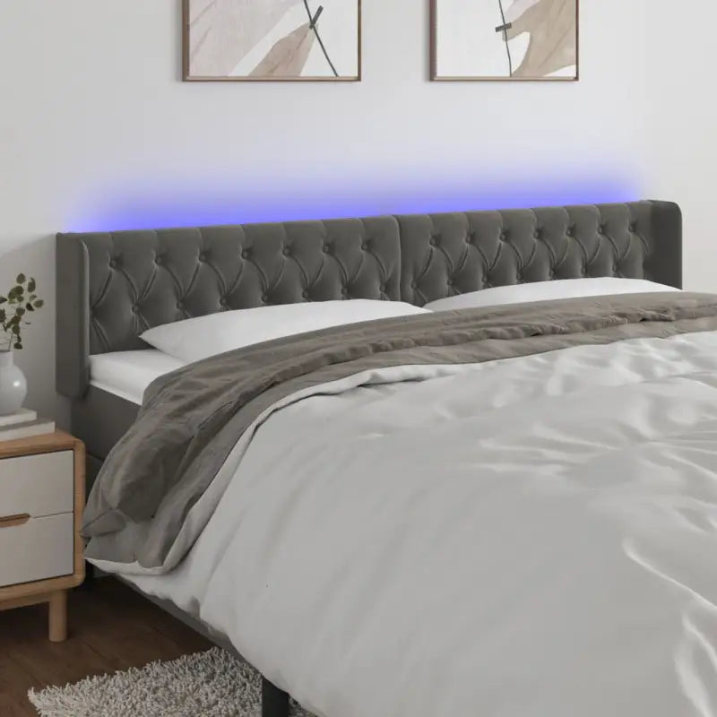 Klassiek LED Hoofdbord en Voetbord voor een moderne slaapkamer - Donkergrijs / 183 x 16 x 78/88 cm / 1 - Hoofdborden