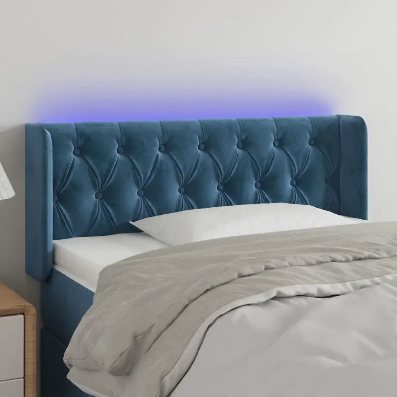 Klassiek LED Hoofdbord en Voetbord voor een moderne slaapkamer - Donkerblauw / 93 x 16 x 78/88 cm / 1 - Hoofdborden