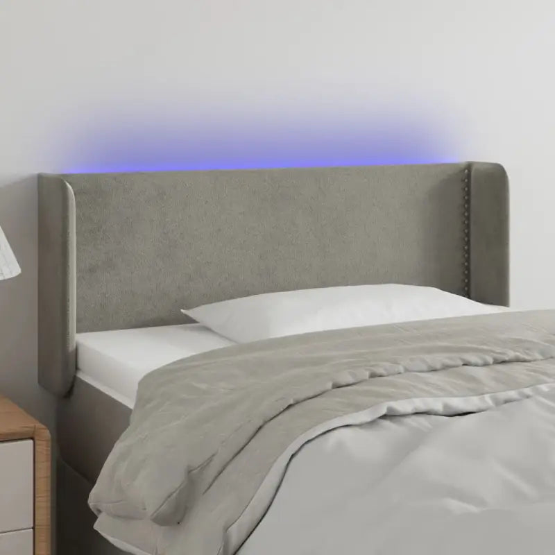Klassiek LED hoofdbord en voetbord voor een moderne slaapkamer - Lichtgrijs / 103 x 16 x 78/88 cm / 1 - Hoofdborden