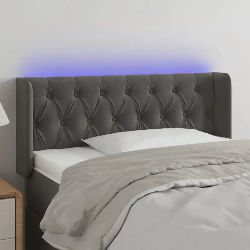 Klassiek LED Hoofdbord en Voetbord voor een moderne slaapkamer - Donkergrijs / 93 x 16 x 78/88 cm / 1 - Hoofdborden