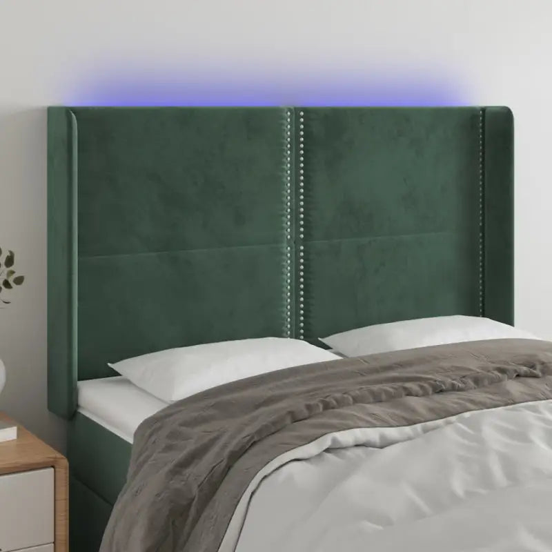 Klassiek LED hoofdbord en voetbord voor een moderne slaapkamer - Donkergroen / 147 x 16 x 118/128 cm / 1 - Hoofdborden