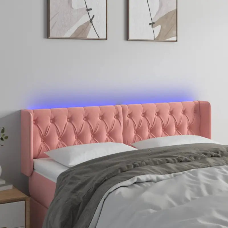 Klassiek LED Hoofdbord en Voetbord voor een moderne slaapkamer - Roze / 147 x 16 x 78/88 cm / 1 - Hoofdborden
