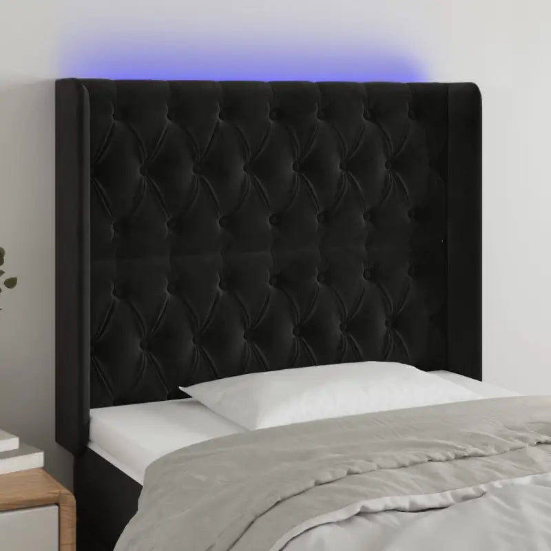 Klassiek LED Hoofdbord en Voetbord voor een moderne slaapkamer - Zwart / 93 x 16 x 118/128 cm / 1 - Hoofdborden