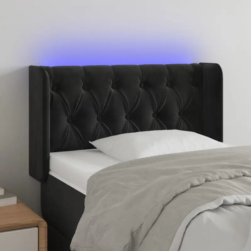 Klassiek LED Hoofdbord en Voetbord voor een moderne slaapkamer - Zwart / 83 x 16 x 78/88 cm / 1 - Hoofdborden