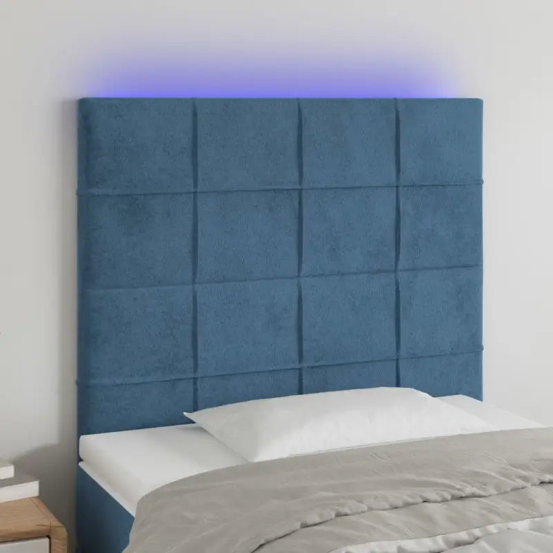 Klassiek LED Hoofdbord en Voetborden voor een Modern Slaapkamergevoel - Donkerblauw / 90 x 5 x 118/128 cm / 1