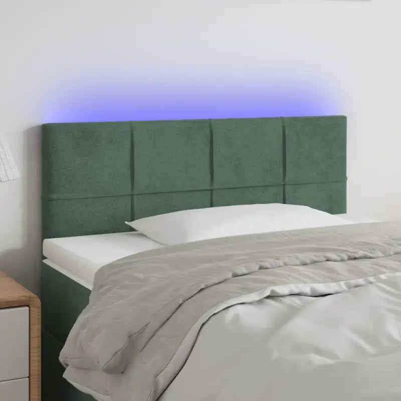 Klassiek LED Hoofdbord en Voetborden voor een Modern Slaapkamergevoel - Donkergroen / 100 x 5 x 78/88 cm / 1
