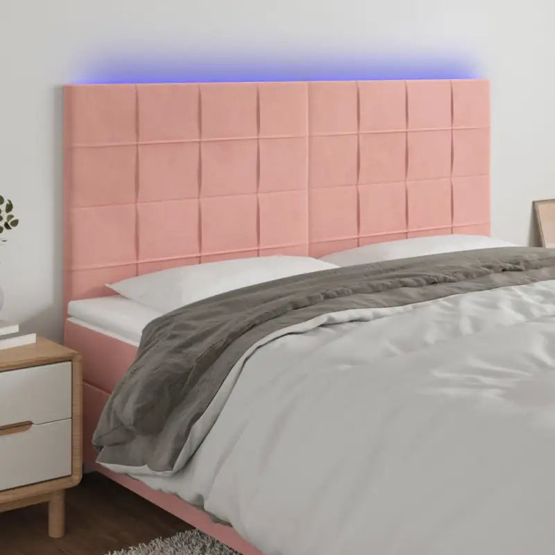 Klassiek LED Hoofdbord en Voetborden voor een Modern Slaapkamergevoel - Roze / 160 x 5 x 118/128 cm / 1 - Hoofdborden