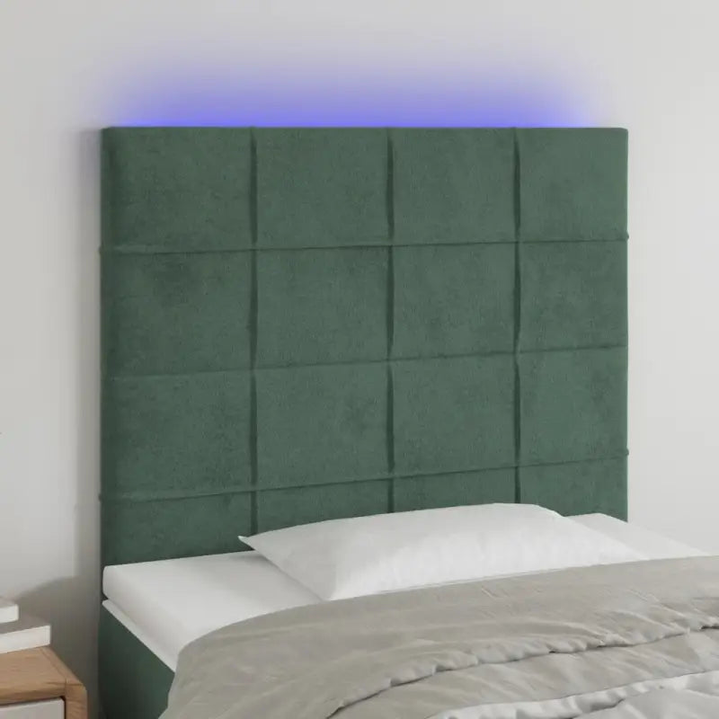 Klassiek LED Hoofdbord en Voetborden voor een Modern Slaapkamergevoel - Donkergroen / 80 x 5 x 118/128 cm / 1