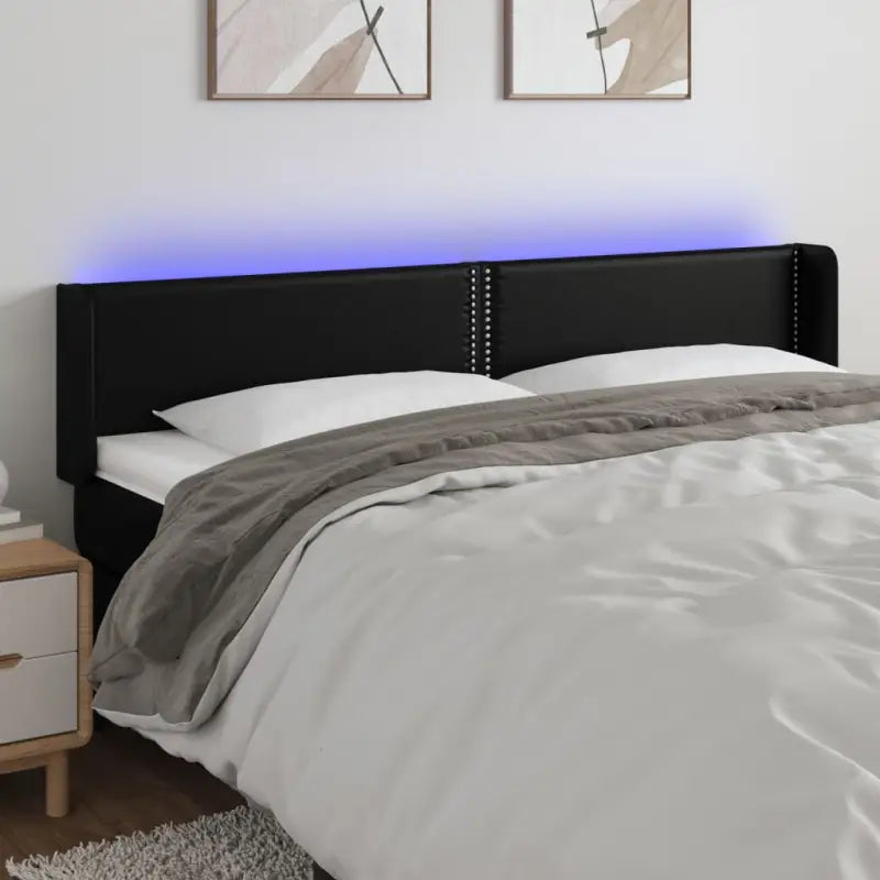 Klassiek LED Hoofdbord voor een Modern en Elegant Slaapkamer Designe - Zwart / 163 x 16 x 78/88 cm / 1 - Hoofdborden