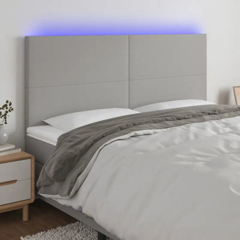 Klassiek LED Hoofdbord voor een Modern en Stijlvol Beddroom</assistant - Lichtgrijs / 160 x 5 x 118/128 cm / 1