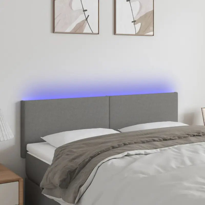 Klassiek LED Hoofdbord voor een Modern en Stijlvol Beddroom</assistant - Donkergrijs / 144 x 5 x 78/88 cm / 1