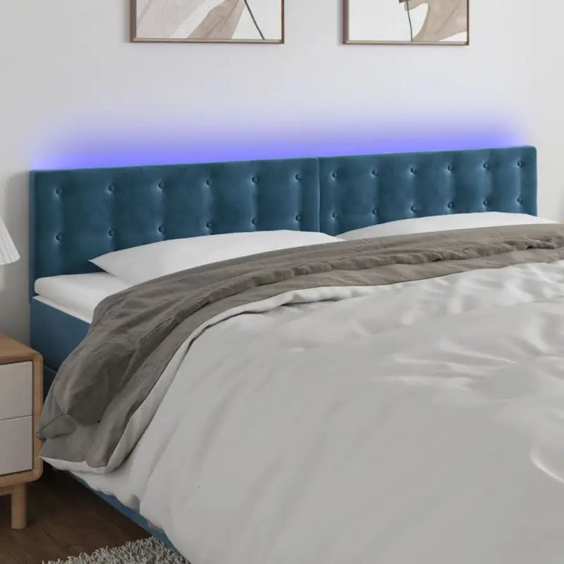 Klassiek LED Hoofdbord voor een Modern Slaapkamergevoel - Donkerblauw / 180 x 5 x 78/88 cm / 1 - Hoofdborden