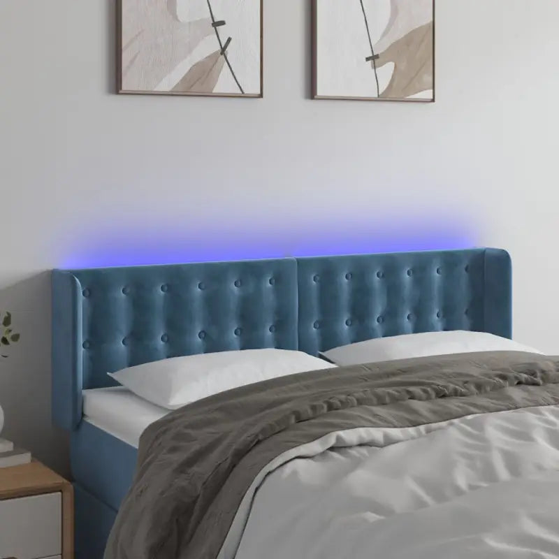 Klassiek LED Hoofdbord voor een Modern Slaapkamergevoel - Donkerblauw / 147 x 16 x 78/88 cm / 1 - Hoofdborden