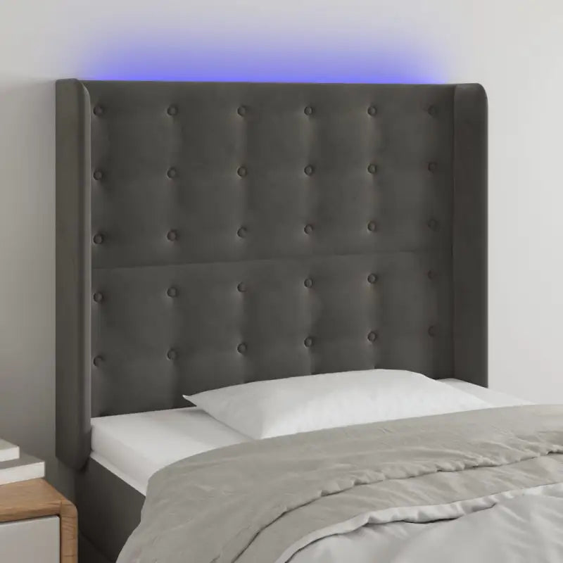 Klassiek LED Hoofdbord voor een Modern Slaapkamergevoel - Donkergrijs / 93 x 16 x 118/128 cm / 1 - Hoofdborden