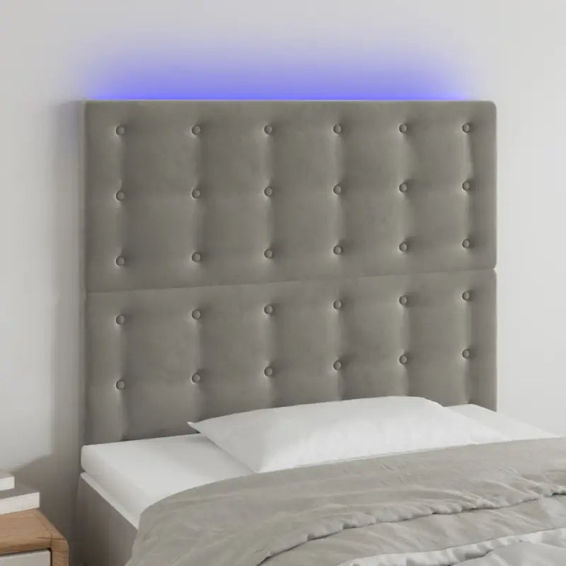 Klassiek LED Hoofdbord voor een Modern Slaapkamergevoel - Lichtgrijs / 80 x 5 x 118/128 cm / 1 - Hoofdborden