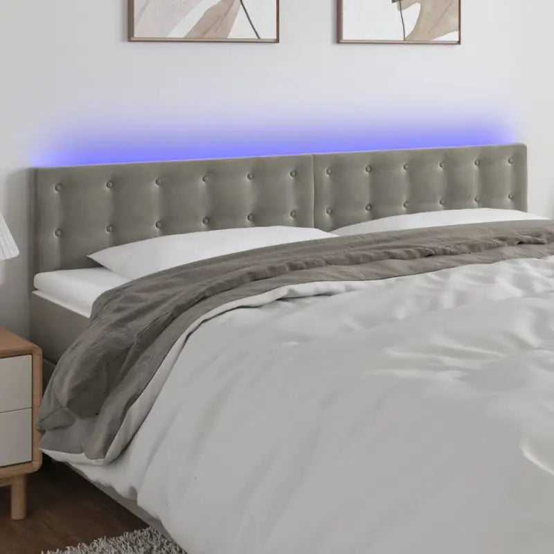 Klassiek LED Hoofdbord voor een Modern Slaapkamergevoel - Lichtgrijs / 160 x 5 x 78/88 cm / 1 - Hoofdborden