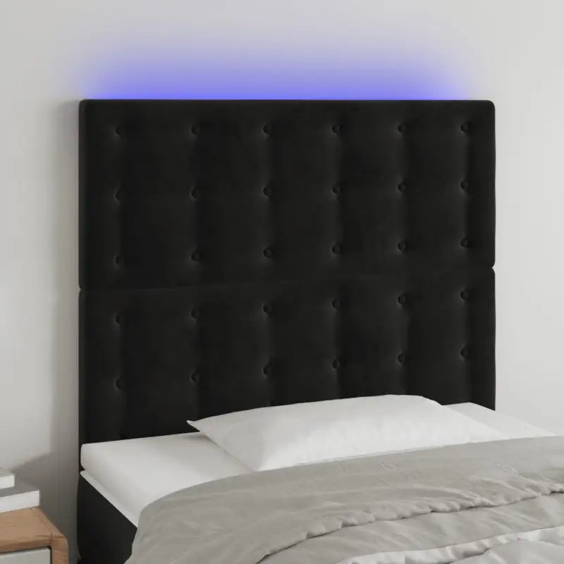 Klassiek LED Hoofdbord voor een Modern Slaapkamergevoel - Zwart / 100 x 5 x 118/128 cm / 1 - Hoofdborden en voetborden
