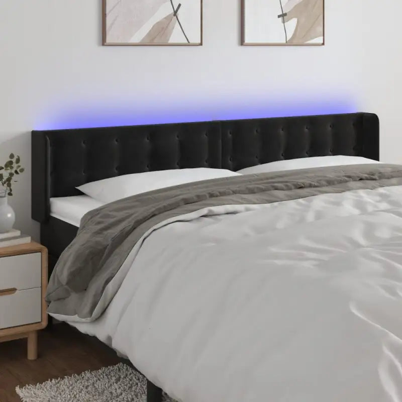 Klassiek LED Hoofdbord voor een Modern Slaapkamergevoel - Zwart / 183 x 16 x 78/88 cm / 1 - Hoofdborden en voetborden