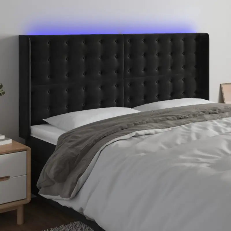 Klassiek LED Hoofdbord voor een Modern Slaapkamergevoel - Zwart / 183 x 16 x 118/128 cm / 1 - Hoofdborden en voetborden