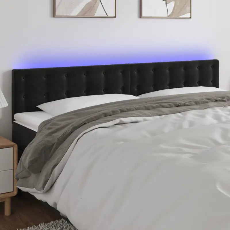 Klassiek LED Hoofdbord voor een Modern Slaapkamergevoel - Zwart / 200 x 5 x 78/88 cm / 1 - Hoofdborden en voetborden