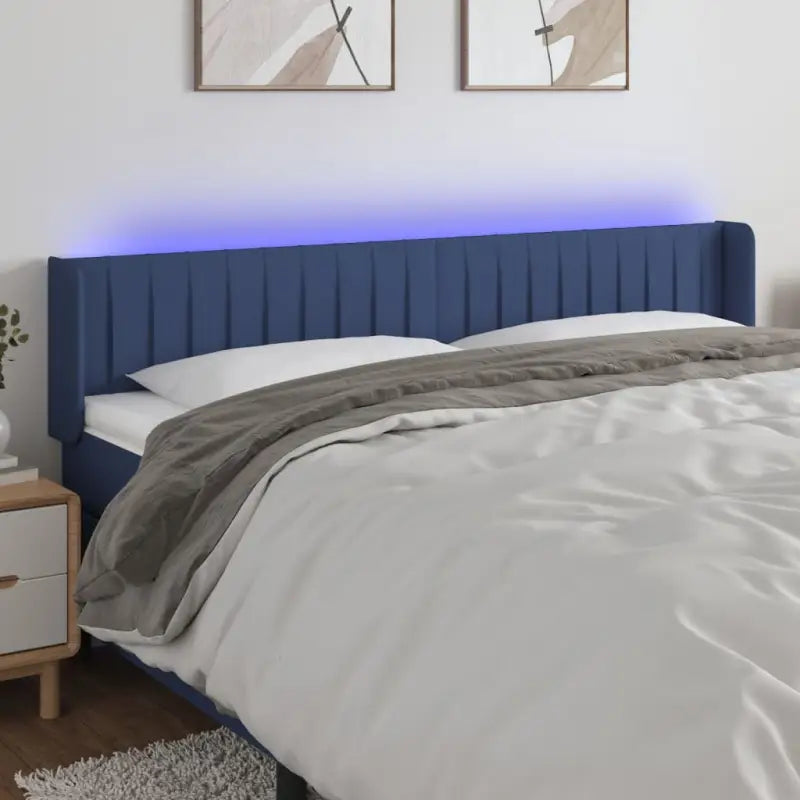 Klassiek LED Hoofdbord voor een moderne slaapkamer - Blauw / 203 x 16 x 78/88 cm / 1 - Hoofdborden en voetborden