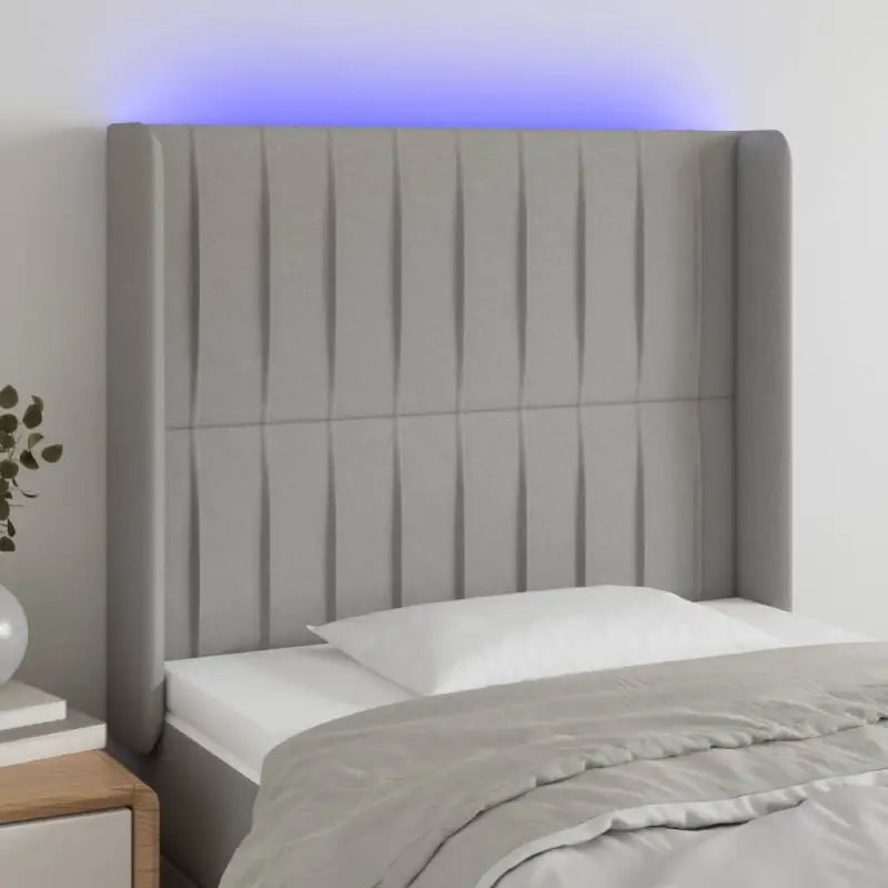 Klassiek LED Hoofdbord voor een moderne slaapkamer - Lichtgrijs / 93 x 16 x 118/128 cm / 1 - Hoofdborden en voetborden