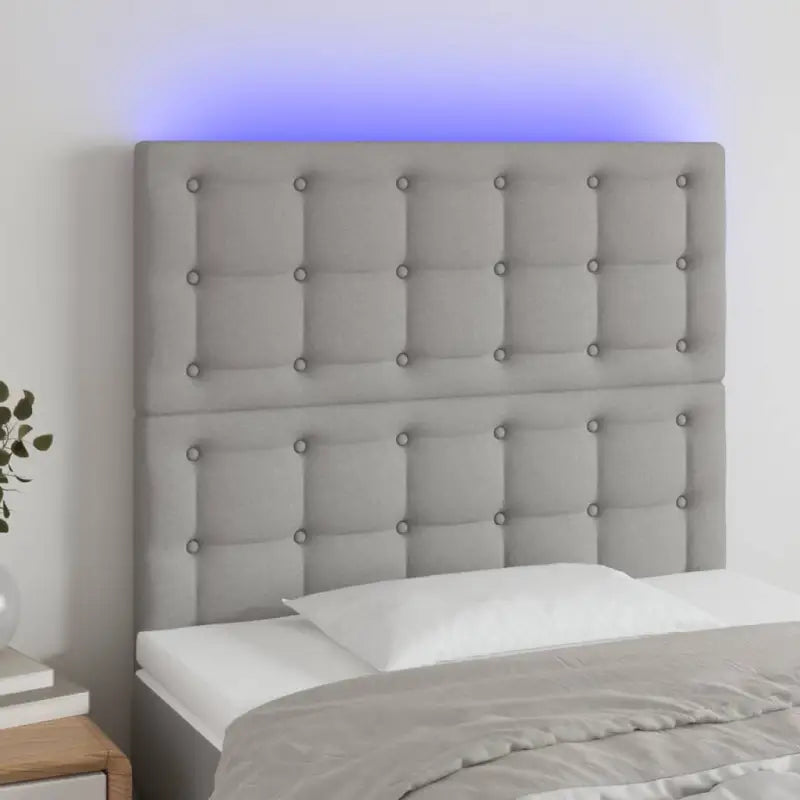 Klassiek LED Hoofdbord voor een moderne slaapkamer uitstraling - Lichtgrijs / 100 x 5 x 118/128 cm / 1 - Hoofdborden