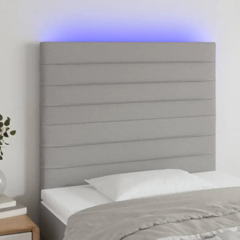 Klassiek LED Hoofdbord voor een moderne slaapkamer uitstraling - Lichtgrijs / 80 x 5 x 118/128 cm / 1 - Hoofdborden