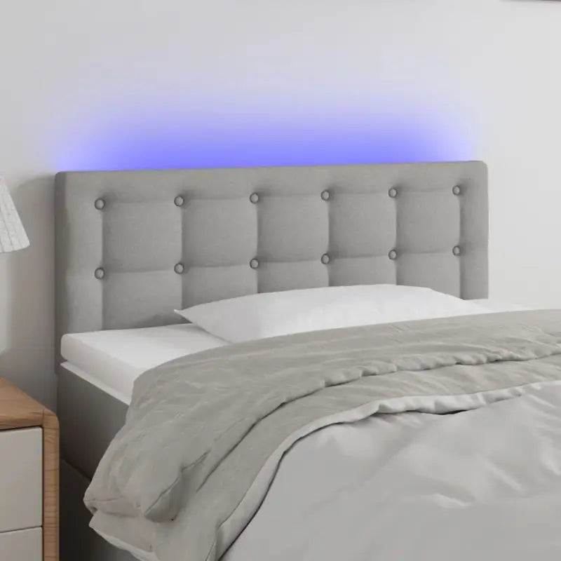 Klassiek LED Hoofdbord voor een moderne slaapkamer uitstraling - Lichtgrijs / 100 x 5 x 78/88 cm / 1 - Hoofdborden