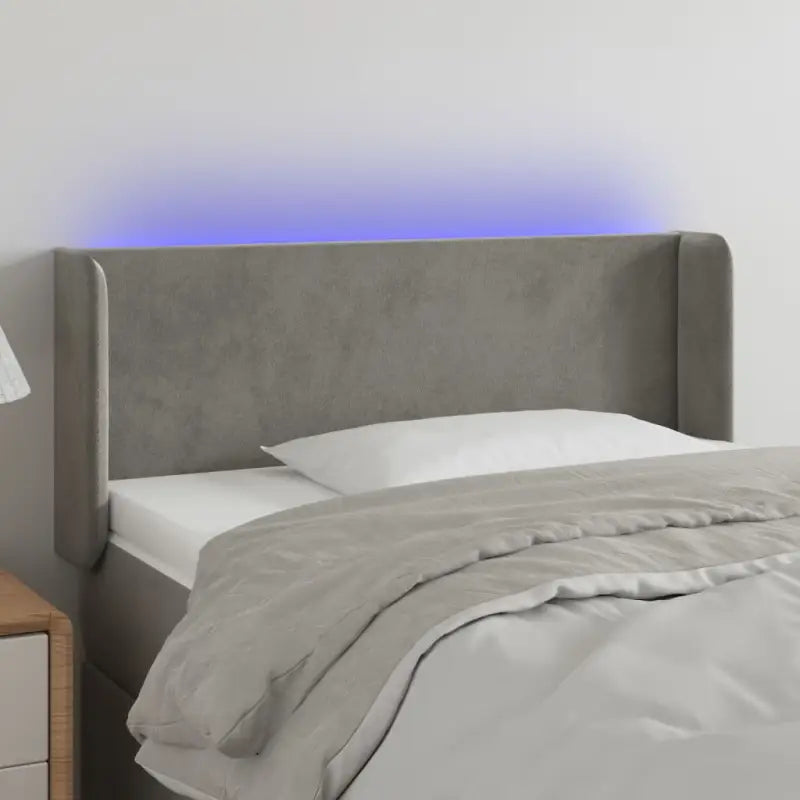 Klassiek LED-hoofdbord voor een moderne slaapkamer uitstraling - Lichtgrijs / 93 x 16 x 78/88 cm / 1 - Hoofdborden