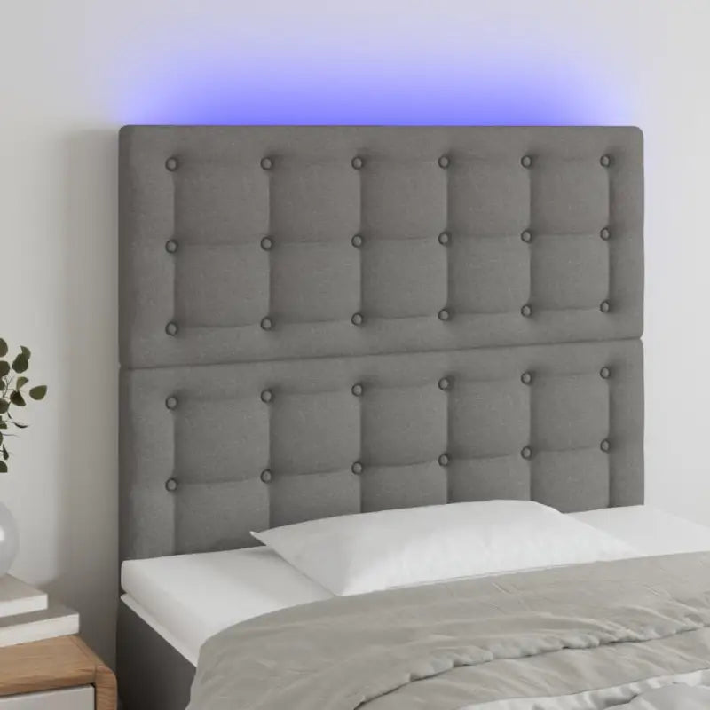 Klassiek LED Hoofdbord voor een moderne slaapkamer uitstraling - Donkergrijs / 90 x 5 x 118/128 cm / 1 - Hoofdborden