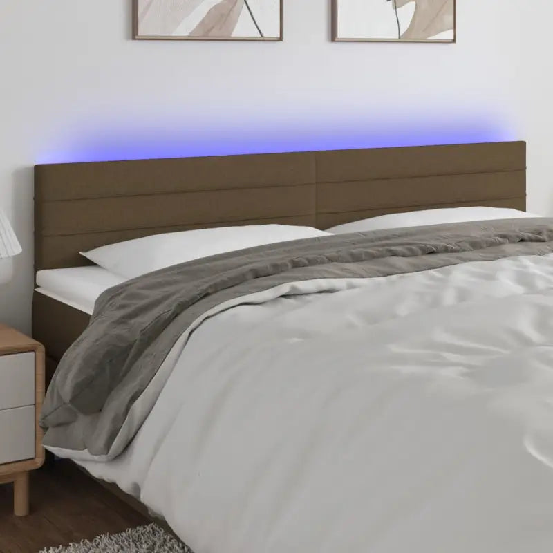 Klassiek LED Hoofdbord voor een moderne slaapkamer uitstraling - Donkerbruin / 200 x 5 x 78/88 cm / 1 - Hoofdborden