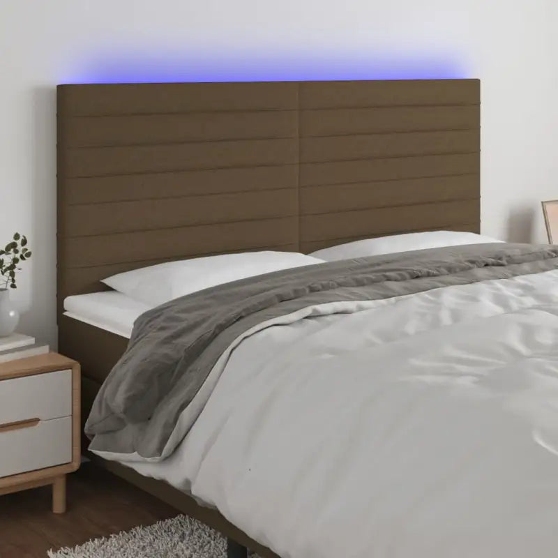 Klassiek LED Hoofdbord voor een moderne slaapkamer uitstraling - Donkerbruin / 160 x 5 x 118/128 cm / 1 - Hoofdborden